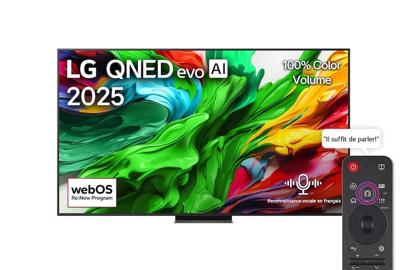 86QNED86A6A || Smart TV LG QNED evo AI QNED86 4K 86 pouces 120 Hz Télécommande AI Magic Remote webOS25 2025
